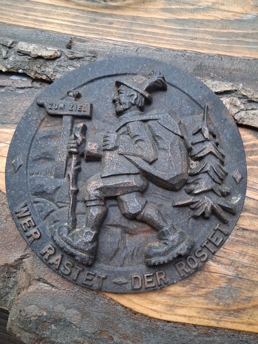 Gusseisen relief wandplatte - relief,