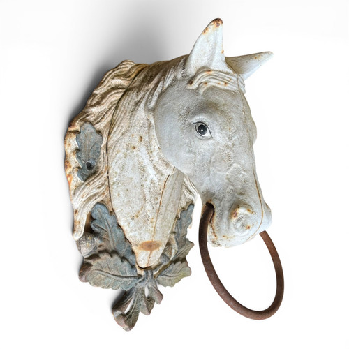 Pferdekopf mit ring - pferdekopf, gusseisen