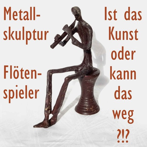 Metall skulptur flötenspieler - metall-skulptur,